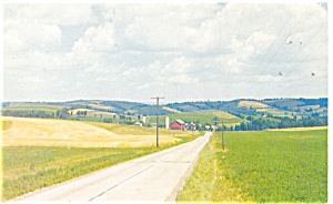 Rural Highway Farm Scene Postcard P10486
