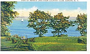 Geneva Ny Seneca Lake From Country Club Postcard P11893