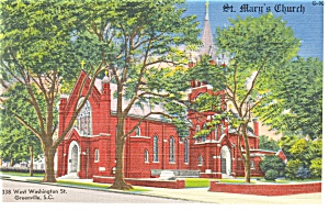 St Mary S Church Greenville Sc Postcard P12131