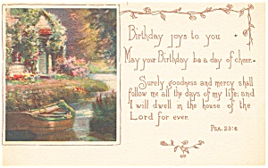 Birthday Postcard P13251 Garden Stream Scene