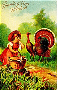 Thanksgiving Wishes Postcard P13610 1910