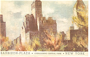 New York City Ny Barbizon Plaza Hotel Postcard P14403