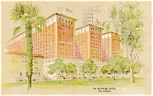 Los Angeles Ca Biltmore Hotel Postcard P1450