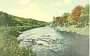 Road Along A Stream, Scenic Postcard P15275