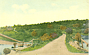 Country Road Crossing Stream Scenic Postcard P15279