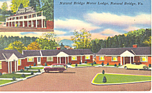 Natural Bridge Motor Lodge Virginia Postcard P16017 Cars 50s