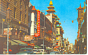 San Francisco Ca Chinatown Postcard P16018 Cars 50s