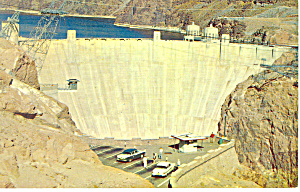 Boulder Dam Az Nv Postcard P16060 1964 Cars 50s
