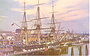 Uss Constitution Old Ironsides At Pier Postcard P16081