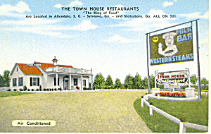Town House Restaurant Allendale Sc Postcard P16358