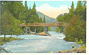 Bridge Over Stream Scenic Postcard P16824