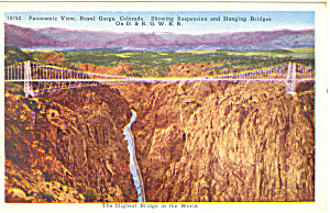 Panoramic View Royal Gorge Colorado Postcard P16840
