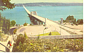 Lake Washington Bridge Seattle Wa Postcard P18411 1947
