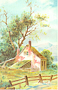 Artwork Of A Rural Cottage Postcard P19287