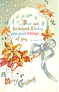 A Merry Christmas Luke 2:10 Postcard P21195