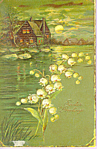 Easter Greetings Lillies Of The Valley Postcard P21511