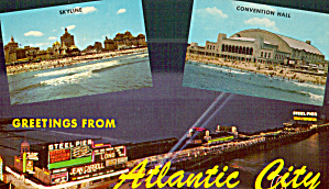 Atlantic City New Jersey Three Views On Card P29770