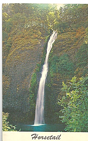 Near Portland Oregon Horsetail Falls Postcard P31738