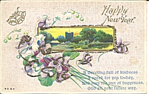 Happy New Years Vintage Embossed Card P31772