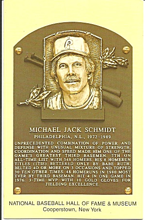 Plaque Of Mike Schmidt When Elected To Hall Of Fame P32209
