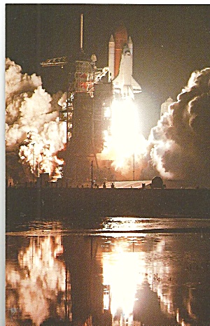 Shuttle Challenger On First Nightime Launch Postcard P35261