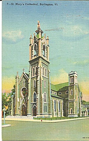 Burlington Vt St Mary S Cathedral Postcard P35630