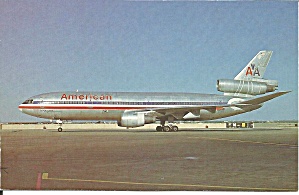 American Airlines Dc-10-10 N115aa Postcard P35800