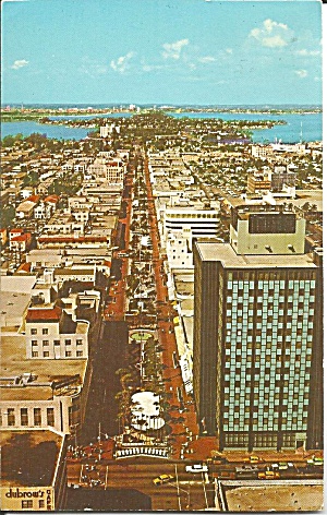 Miami Beach Fl Aerial Of Lincoln Road Mall P36038