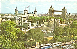London England Tower And Tower Bridge Postcard P36717