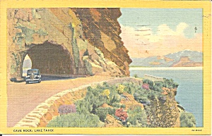 Cave Rock Lake Tahoe Postcard P37368 1953