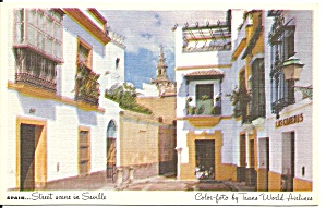 Twa Postcard Street Scene Seville Spain P37378
