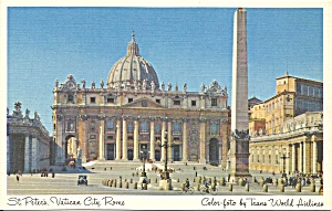 Twa Postcard St Peter S Vatican City Rome P37399