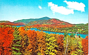 Lake Placid New York With Fall Foliage P38287