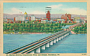 Harrisburg Pa Skyline Susquehanna River And Bridges P39674