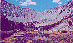 Big Pine California Sixth Lake Of Big Pines Lakes Postcard P40676
