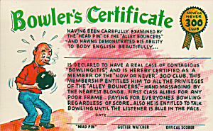 Bowler S Certificate Comical Postcard P40829