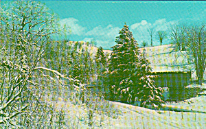 Jeffersonville Vermont Covered Bridge In Winter Postcard P40915