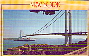 New York City Verrazano Narrows Bridge Postcard P41070