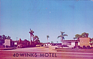 Venice Florida 40 Winks Motel Postcard P41406