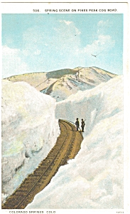 Colorado Springs Cog Road Pikes Peak Postcard P5028