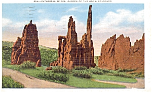 Cathedral Spires Garden Of Gods Co Postcard P5283