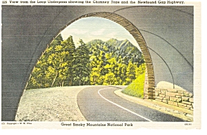 Chimney Tops From Loop Underpass Tn Postcard P7159