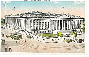 Washington Dc Us Treasury Trolleys Postcard P9149