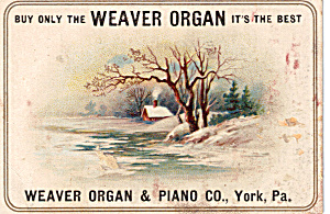 Weaver Piano Co York Patrade Card Tc0158