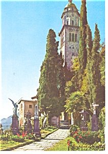 Morcote Switzerland Cemetery And Church Postcard W0820