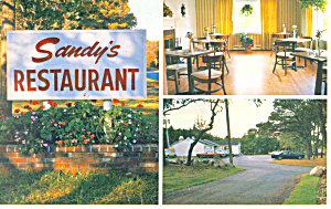 Sandy S Restaurant Sandwich Massachusetts Postcard W0868