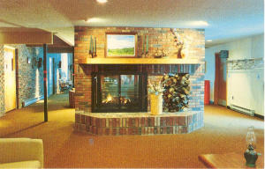 Ladore Lodge Fireplace Waymart Pa Postcard X0147