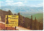 Unique Sign on The Teton Pass WY Postcard cs0181