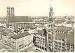 Town Hall and Cathedral  Munchen Germany RPPC cs2721