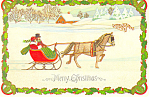 Horse and Sleigh Christmas Postcard cs2890